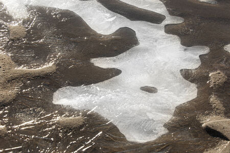Ice on the river in the Spring.  southern Kazakhstan. 