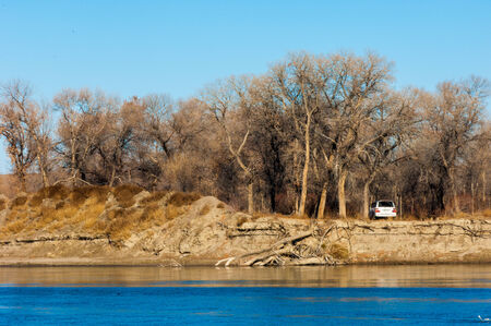River ice. river in winter. winter creek.の写真素材