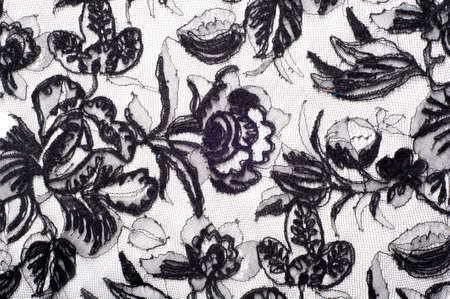 texture lace. a fine open fabric, typically one of cotton or silk, made by looping, twisting, or knitting thread in patterns and used especially for trimming garments.の写真素材