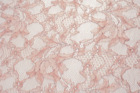 Lace on the fabric. tissue, textile, cloth, fabric, material, texture. of or relating to fabric or weaving.の写真素材