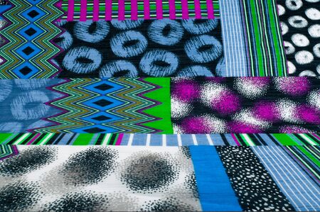 Fabric silk texture with geometric shapes. Photography Studio