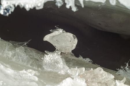 texture.  ice. Frozen ice on the river.の写真素材