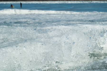 texture.  ice. Frozen ice on the river.の写真素材