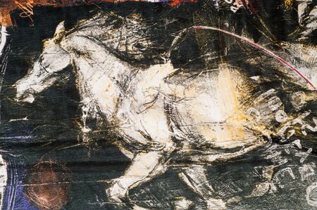 Fabric silk texture, patterned animals.の写真素材