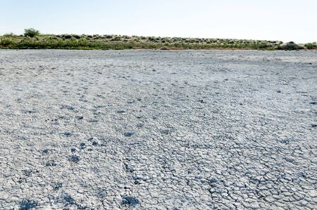 Steppe saline soils. saline  salt  in salt.  steppe  prairie  veldt veld. Saline soils of the desert, salt lakes,.  lifeless scorched earth. bare steppe of Kazakhstanの写真素材