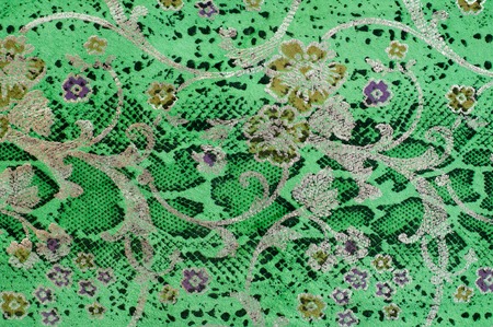 The skin texture, green color patterned. skin texture in light green color.  Close up photo of green color filtered leather surface texture style represent the surface background.の写真素材