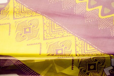 Fabric silk texture. abstract painting. bstract wave pattern on silk batik. a fine, strong, soft, lustrous fiber produced by silkworms in making cocoons and collected to make threadの写真素材