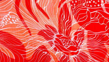 The texture of the silk fabric, red, Alizarin Crimson, American Rose, Boston University Red, Carmine, Cardinal,の写真素材