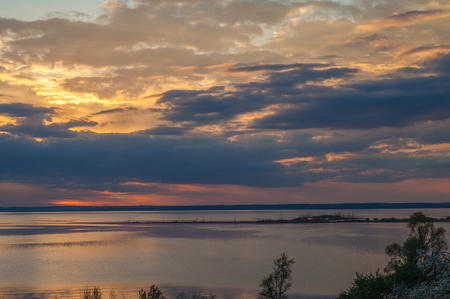 Clouds texture. Overcast sky with dark clouds. abstract background. The sky was overcast with clouds before the rain is heavy.の写真素材