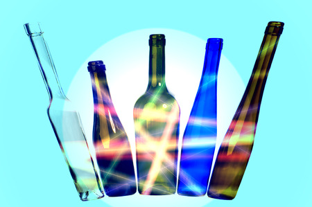 Texture of empty bottlesの写真素材