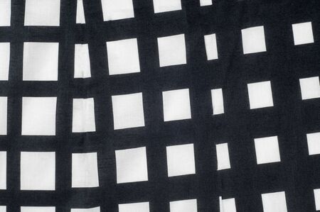 Batiste fabric texture. Checkered black and white diceの写真素材