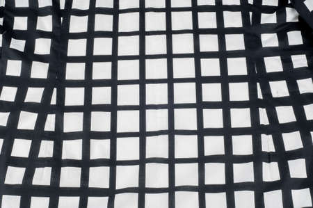 Batiste fabric texture. Checkered black and white diceの写真素材