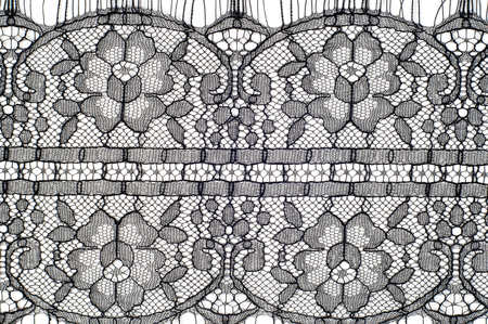 The texture of fabric lace.  Texture lace fabric. lace on white studio. thin fabric made of yarn or thread. typically one of cotton or silk, made by looping, twisting, or knitting thread in patternsの写真素材