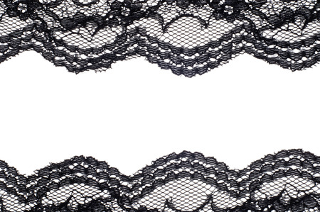 The texture of fabric lace, black colorの写真素材