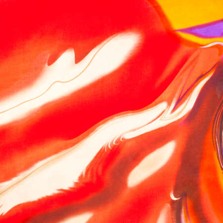 Silk fabric texture, background, red yellow gray black and white drawing. abstract drawingの写真素材