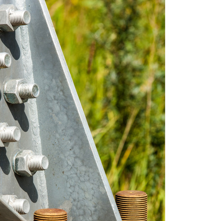 Texture bolts nuts. Photographed on the energy postの写真素材