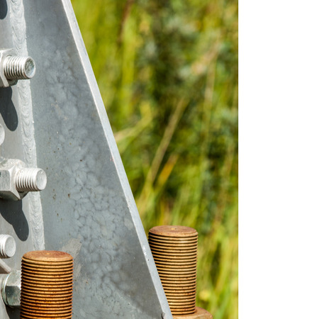 Texture bolts nuts. Photographed on the energy postの写真素材