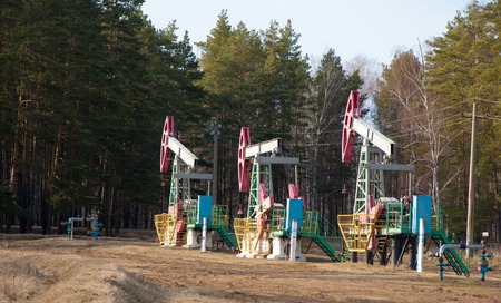 Oil pumps. Oil industry equipment. Beam Pumping unit oil and gas