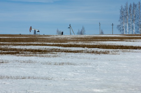 ecology, bionomics. Oil pumps. Oil industry equipment. Beam Pumping unit oil and gasの写真素材