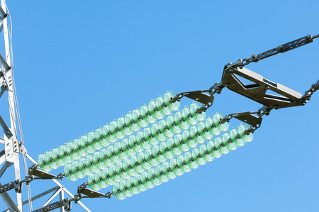 Texture of high-voltage insulators. Located on the wall energyの写真素材
