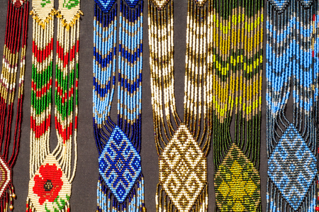 Indian, Injun, red man, redskin, Red Indian, pampean. Indian beadwork. Visual arts by indigenous...