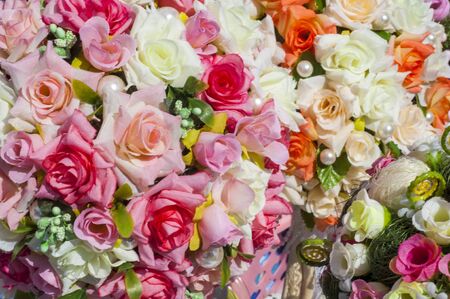 Texture, background. artificial flowers.の写真素材