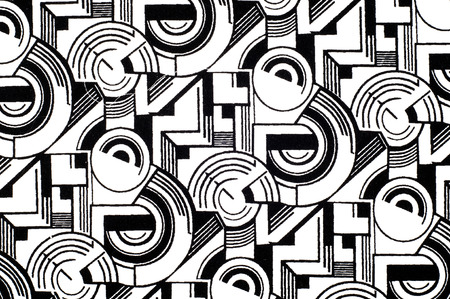  Cotton products, with a geometric pattern on a white background
