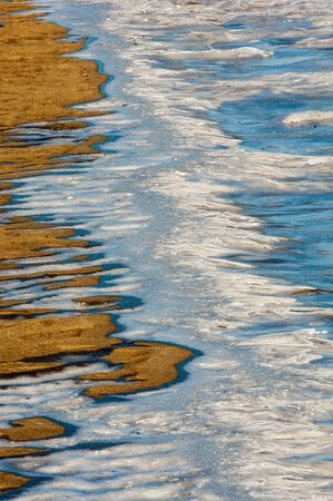 River ice. river in winter. winter creek.の写真素材