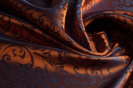 The texture of the silk fabric. Yellow Orange, Gold, Almond, Neon Carrot,  a fine, strong, soft,...