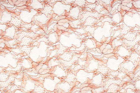 Texture lace fabric. lace on white background studio. thin fabric made of yarn or thread. typically one of cotton or silk, made by looping, twisting, or knitting thread in patternsの写真素材