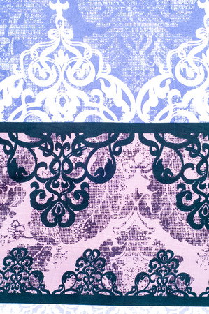 Texture, background. Fabric cotton bed linen. with abstract patternの写真素材