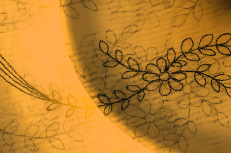 Texture, background. Tulle white with black stains of colorsの写真素材