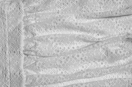 Texture, background. Lace fabric white color. Children Ball Gownの写真素材