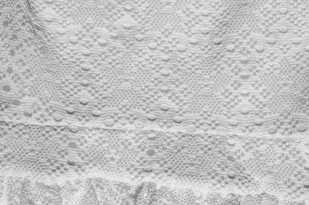 Texture, background. Lace fabric white color. Children Ball Gownの写真素材