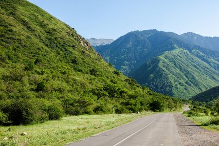 road in the mountains. Turgen' gorge. Kazakhstan. Tien Shanの写真素材