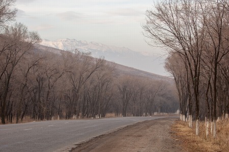 Gorgeous scenery. Kazakhstan desert in early winter