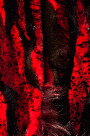 texture. background. mink fur, painted in red color