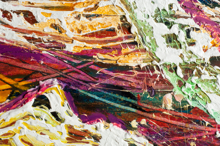 knight of the brush. artist. Oil Painting on Canvas. picture painted white paints large strokesの写真素材