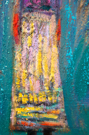 Ethnography, M.Sh. Khaziev. Honored Artist of Tatarstan. The picture painted in oils. Abstract patternのeditorial素材