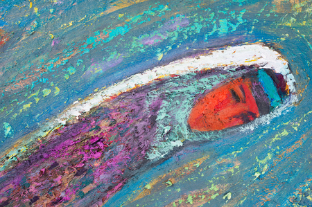 Ethnography, M.Sh. Khaziev. Honored Artist of Tatarstan. The picture painted in oils. Portet women in national dress of Tatarstanのeditorial素材