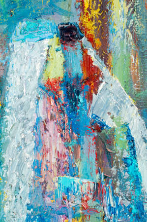 Honored Artist of Tatarstan M. Sh Khaziev. father and mother near the cradleのeditorial素材