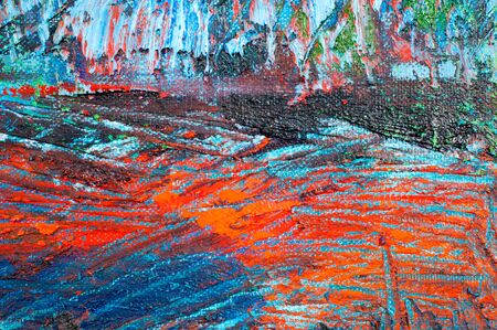 Honored Artist of Tatarstan M. Sh Khaziev. Scenes painted oil paintings. two trees, an old man looking at the trees, mystical story painted in the picture.のeditorial素材