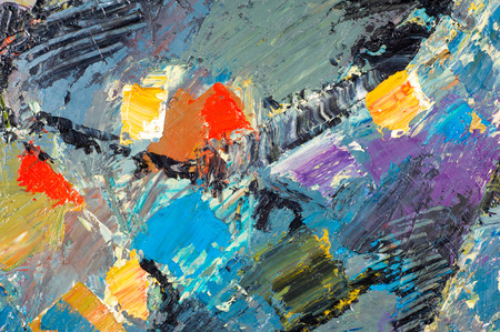 Ethnography. Khaziev Madiyar Sharipovich Honored Artist of Tatarstan. Texture, background. Abstract picture painted in oilsのeditorial素材