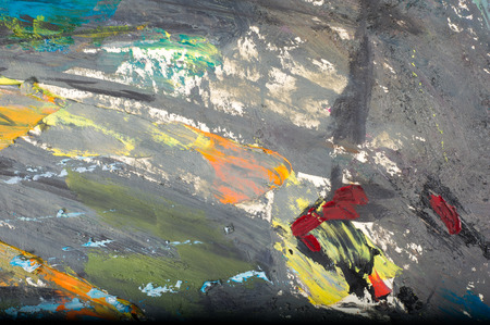 Ethnography. Khaziev Madiyar Sharipovich Honored Artist of Tatarstan. Texture, background. Abstract picture painted in oilsのeditorial素材