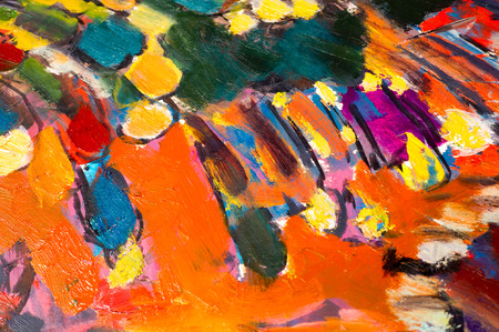 Ethnography, M.Sh. Khaziev. The picture painted in oils. abstract drawing. texture. backgroundのeditorial素材