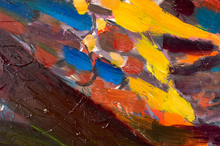 Ethnography, M.Sh. Khaziev. The picture painted in oils. abstract drawing. texture. backgroundのeditorial素材