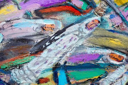 Ethnography, M.Sh. Khaziev. Honored Artist of Tatarstan. The picture painted in oils. People are elongated, as if not significant, as the spirit of the city street.のeditorial素材