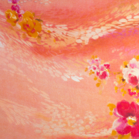 Pink fabric inlaid flowers. texture. Photographed in the studioの写真素材