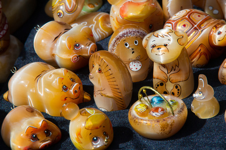 Selenite, satin spar, desert rose, and gypsum flower. a fibrous variety of gypsum with a pearly luster.の写真素材