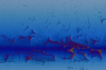 Texture, pattern, background. old paint. Concrete wall cracked paint, paint abstractly behind the concrete. With white tone paint flakes off over timeの写真素材